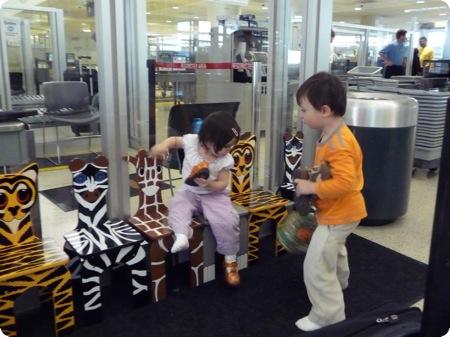 Kids Seats at Chicago Midway's TSA Security Area