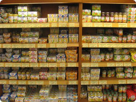 Baby food in selection in Spain