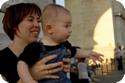 Arc de Triomphe in Paris with Baby