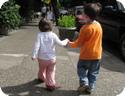 Toddlers Holding Hands in Portland