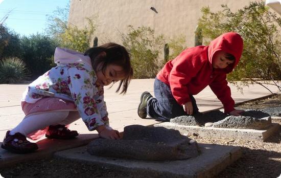 Grinding Corn at the Pueblo Grande Museum and Archeological Park in Phoenix
