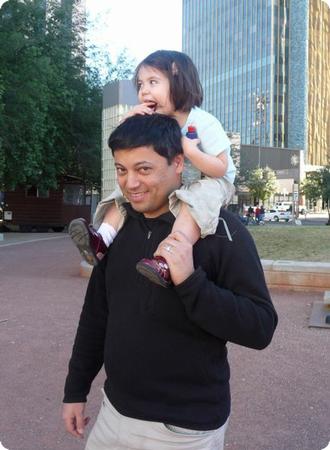 Enjoying Extra Time With Daddy in Downtown Tucson