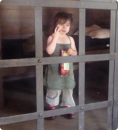 D in "jail" at Old Tucson Studios