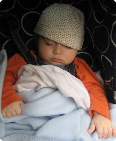 E sleeping in his stroller