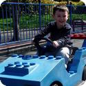 Driving a car at LEGOLAND's "driving school"