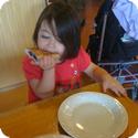 D enjoys a home baked scone at A Renaissance Cafe in Tacoma