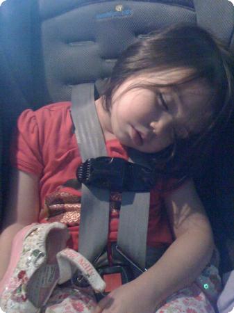 D asleep in the car