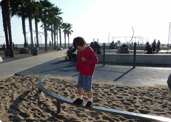 Balance Beam on the Playground on Santa Monica's Muscle Beach