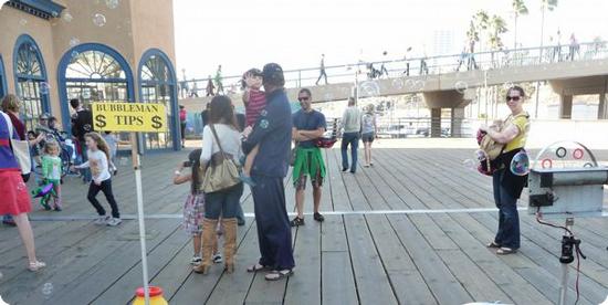 Bubbles on the Santa Monica Pier