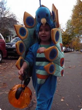 D enjoying a neighborhood Halloween parade