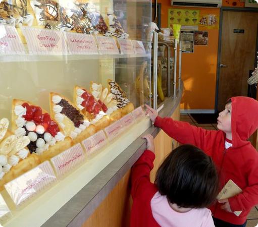 The "menu" at Unicorn Crepes in Seattle's International District