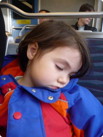 D asleep on the Seattle Light Rail