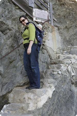 Walking Down the Steep Stairs to Anchor Bay