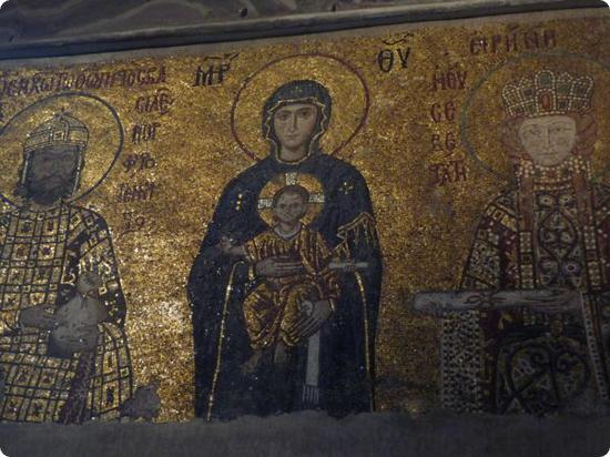 Byzantine Mosaic at Hagia Sofia dating from 1122