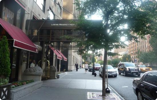 Entrance to Loews Regency Hotel in New York