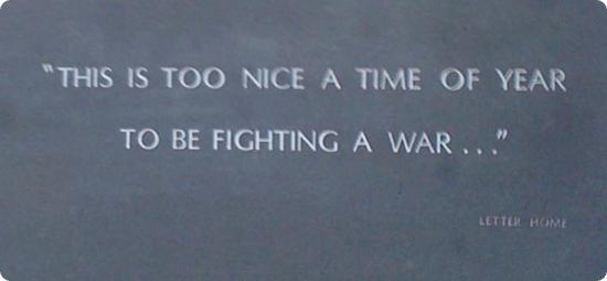 Quotation on the war memorial wall