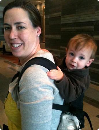 Eilan enjoys a ride in the Freehand Sling