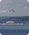 Blue Angels fly in formation over Seattle's Lake Washington