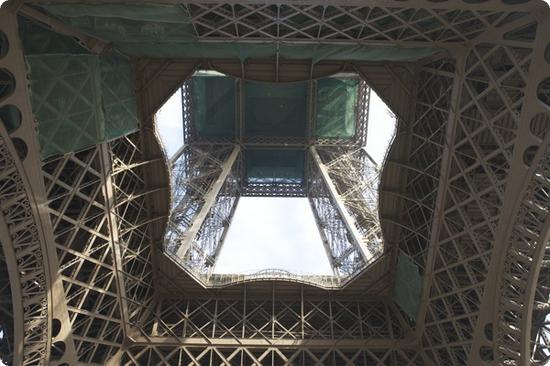 Eiffel Tower in Paris from underneath