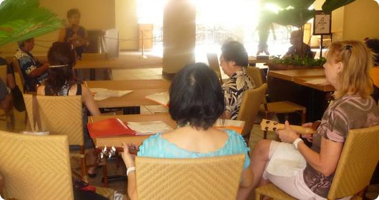 Ukulele lessons at the Royal Hawaiian Center in Honolulu 