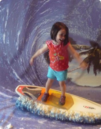 Darya "surfing" at the Bishop Museum in Honolulu