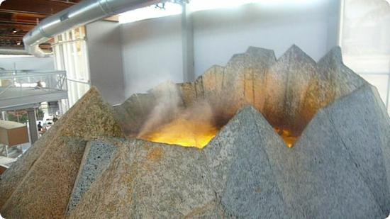This volcano erupts several times per hour inside the Bishop Museum in Honolulu