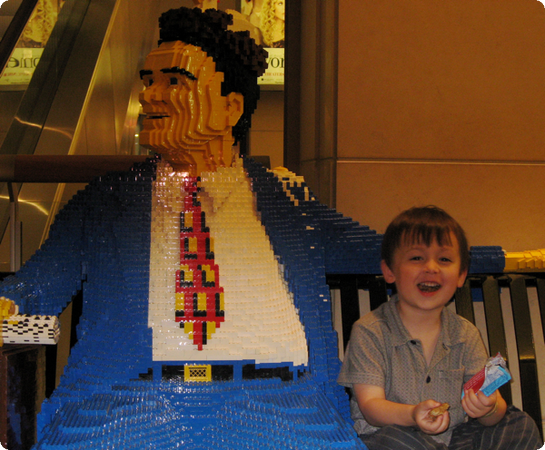 Everest makes a new friend at the Chicago Lego Store