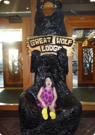 Darya asks for a posed shot at the Great Wolf Lodge in Grand Mound, WA