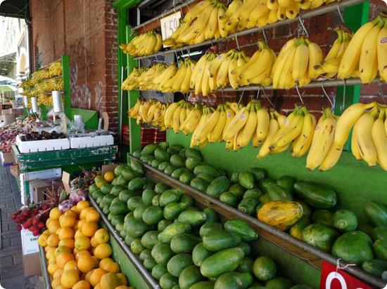 Miles of fresh fruit in Honolulu Chinatown