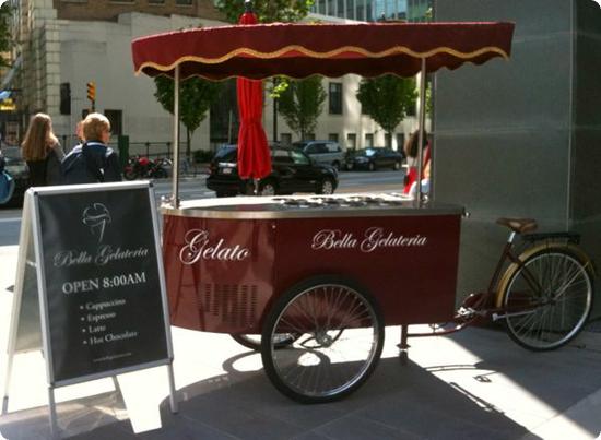 Cart outside Bella Gelateria in Vancouver, Canada