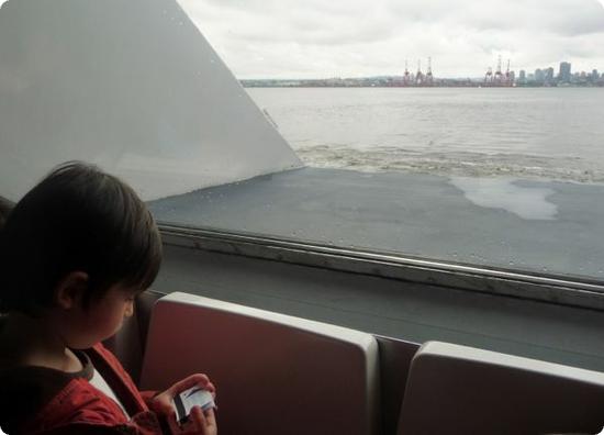 View from the front of the North Vancouver SeaBus (towards Vancouver)