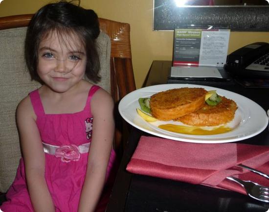 Darya strikes a pose with her roomservice french toast