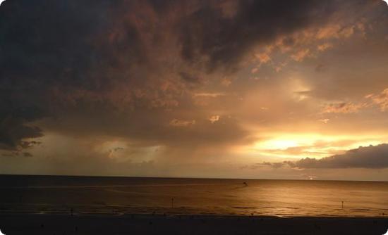 Sunset view from our room at the Sandpearl Resort in Clearwater Beach, Florida