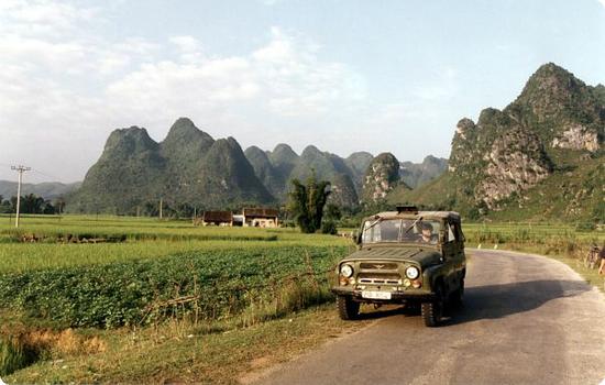 Our rented Russian Jeep in Northern Vietnam