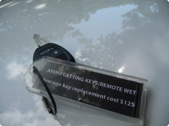 Avoid getting keys/remote wet