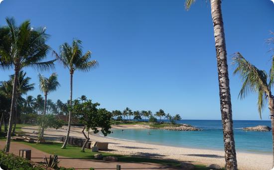 Beach at Aulani Resort on the Hawaiian Island of Oahu