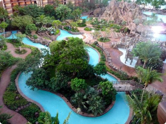 Lazy River winding through the Disney's Aulani Resort in Hawaii