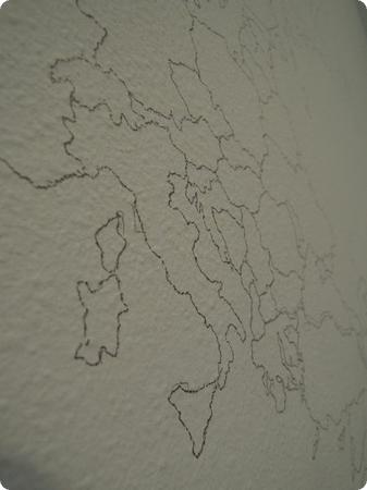 Map outline in pencil