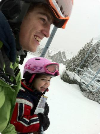 Darya and her ski instructor at Whistler Kids