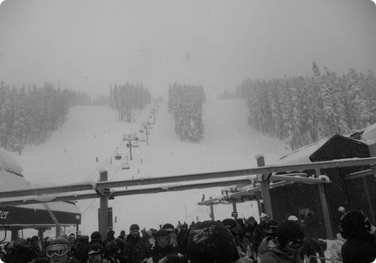 Even from the top of the first Gondola, it's a long snowy ride to the top of Blackcomb Mountain