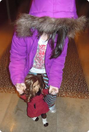 Darya helps Rebecca walk to our room at the Grand Hyatt Hotel in Seattle