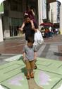 The kids enjoy a maze temporarily set up outside Westlake Center in Seattle