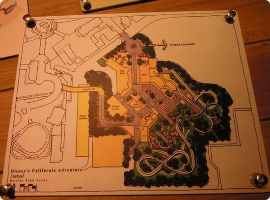 Map of Cars Land and Disney California Adventure