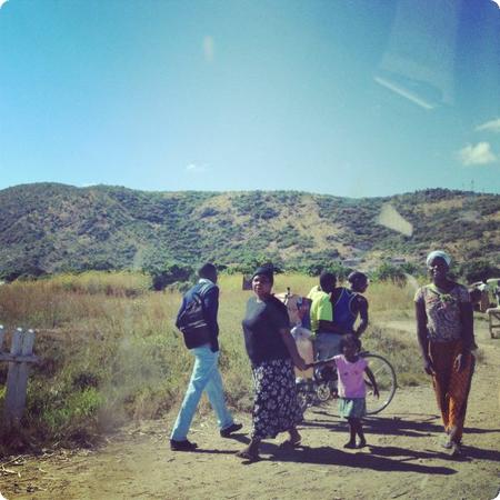 You're never truly alone in Africa, there's always someone walking along the roadside