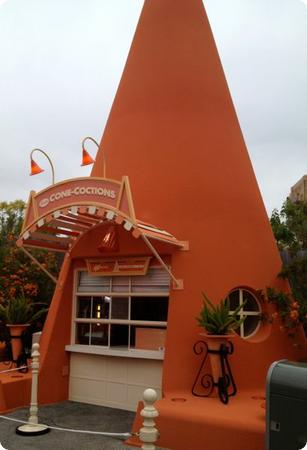 The Cozy Cone Motel has been reworked as a series of takeaway food stands