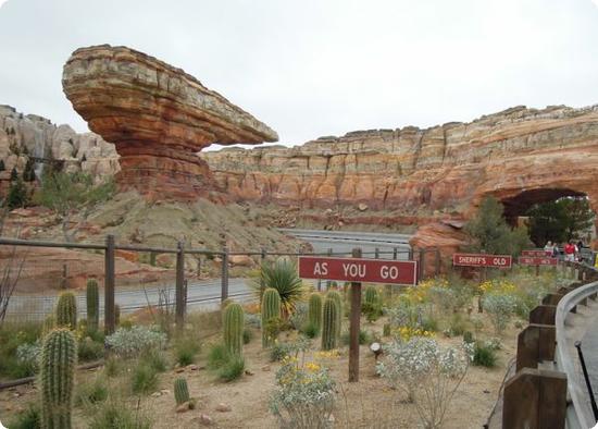 Rockwork backdrop for the Radiator Springs Racers Ride at Cars Land