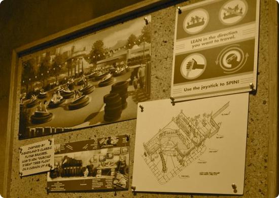 Concept drawings for Luigi's Flying Tires ride in Disney's California Adventure Park