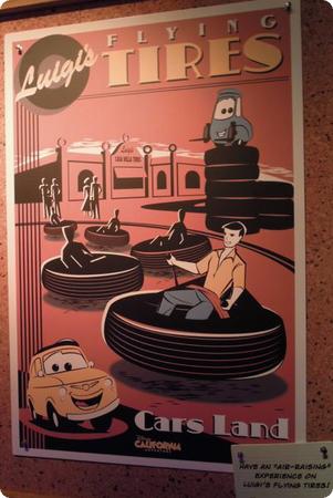 I love the retro feeling of this poster for Luigi's Flying Tires Ride