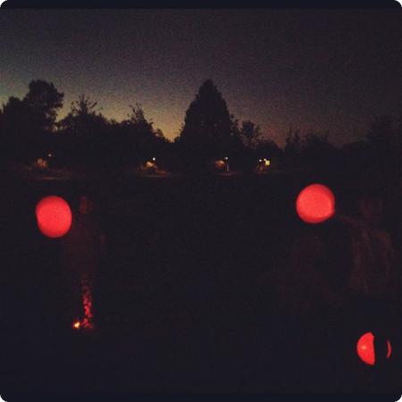 LED Balloons after campfire