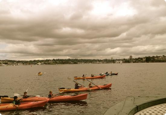 Kayakers on Lake Union